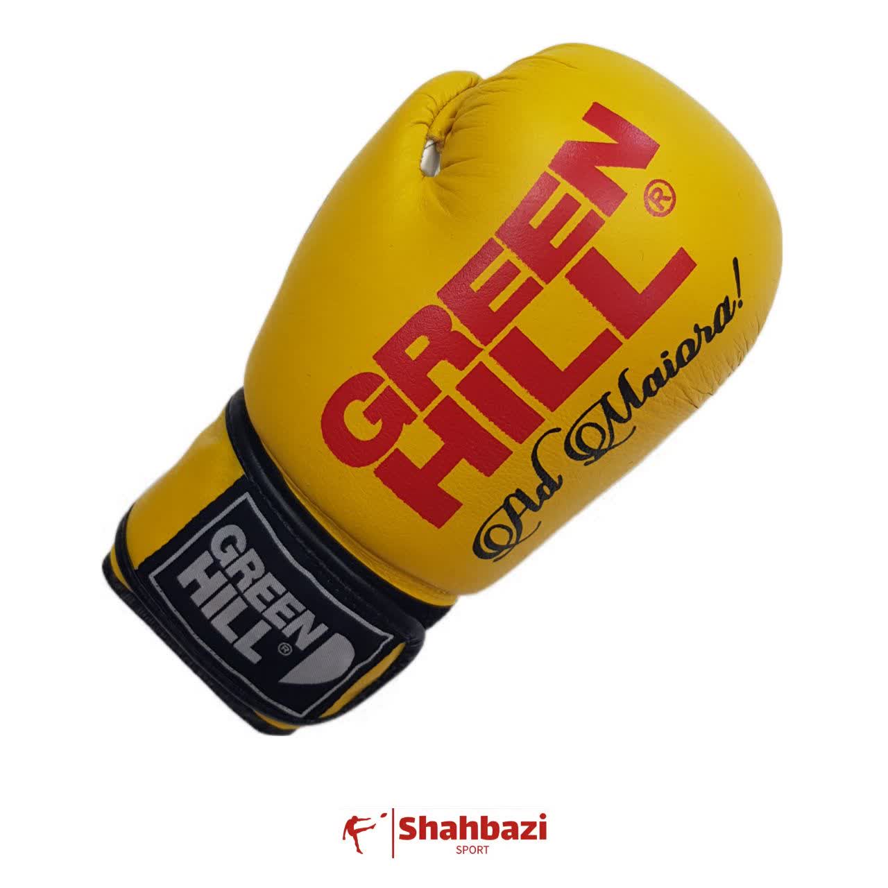 دستکش بوکس چرمی برند green hill-دوخت و چرم پاکستان سایز 12