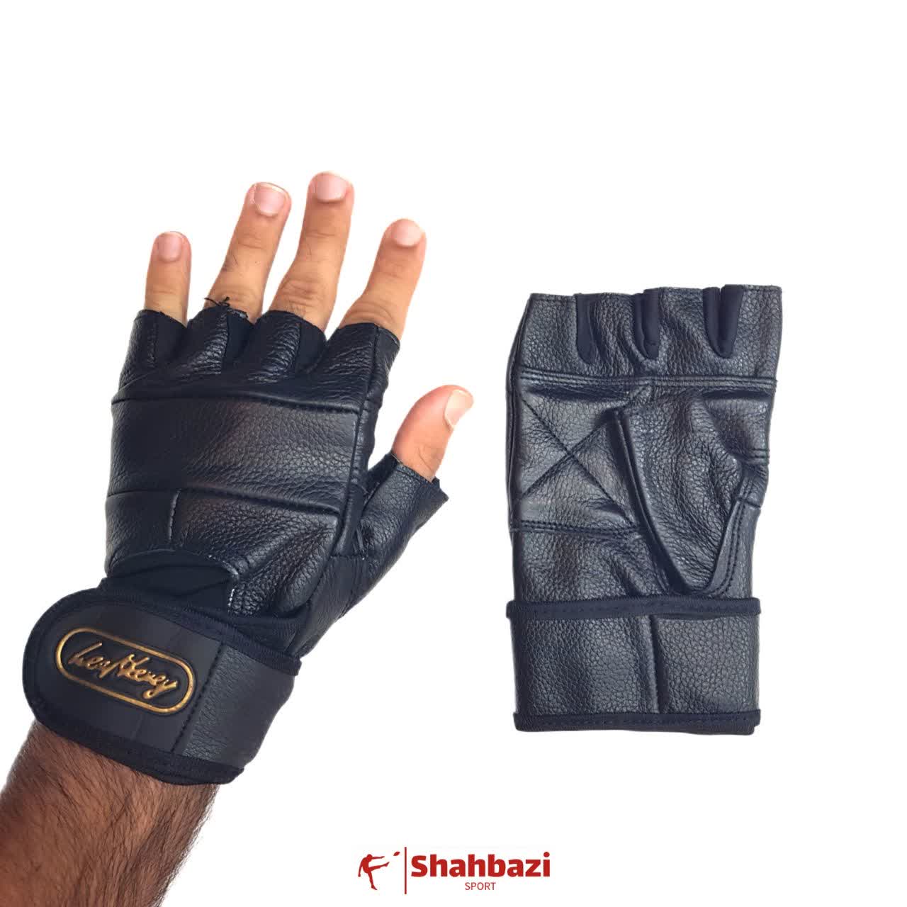دستکش چرم بدنسازی مردانه