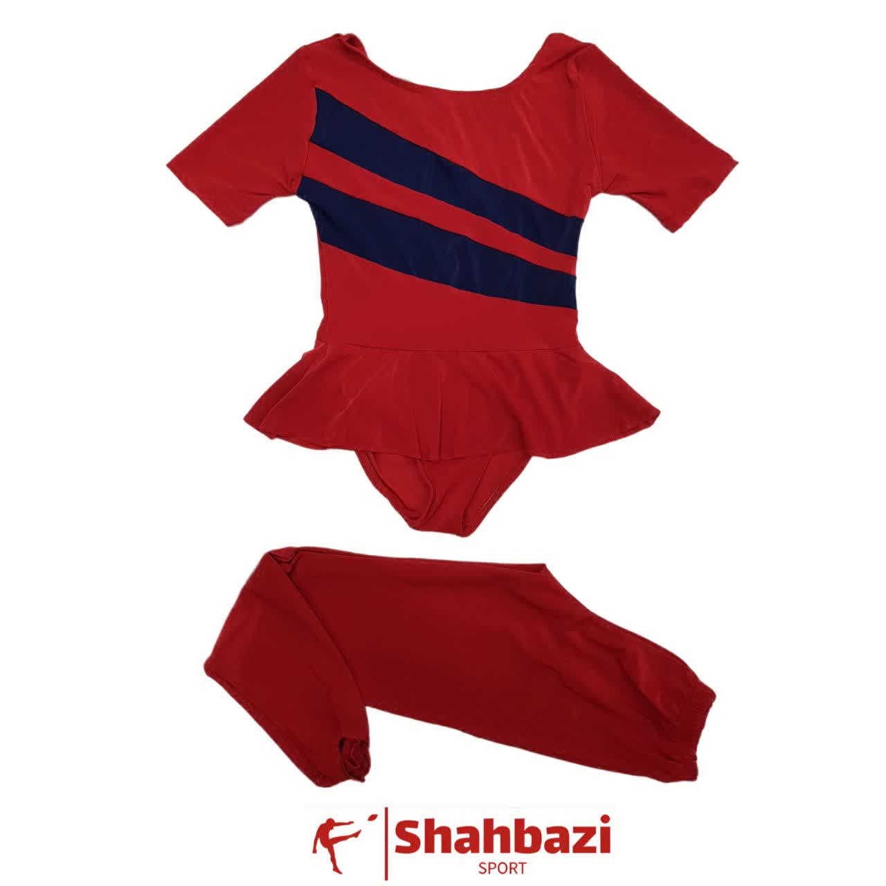 لباس ژیمناستیک دامن دار دخترانه پارچه استرج