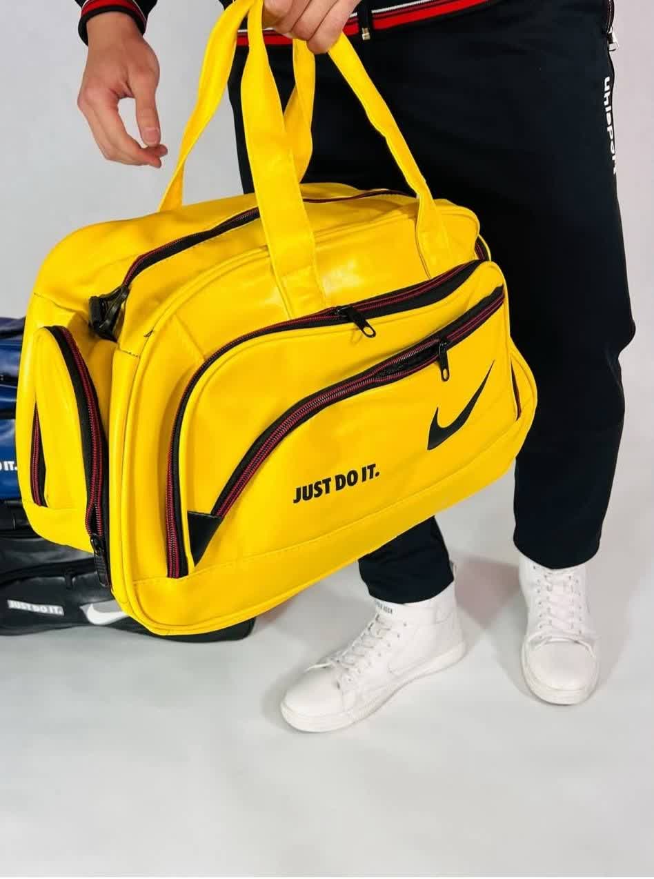 ساک ورزشی چرم just do it زیپی
